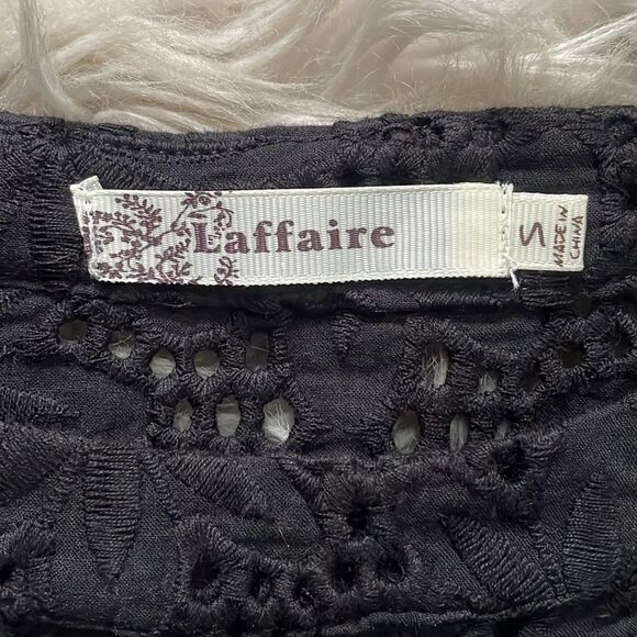 Urban Outfitters L’affaire Black Floral Eyelet Designed Top (Size: Small) - Picture 10 of 15